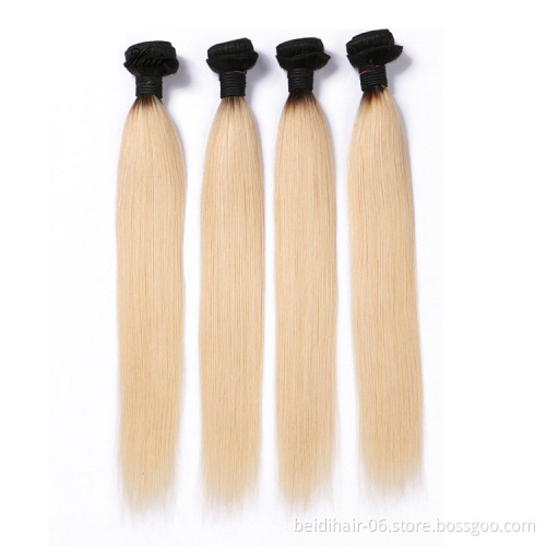 1b 613 brazilian bundle closure human hair lace frontal raw virgin hair weave body wave straight hair russian blonde
